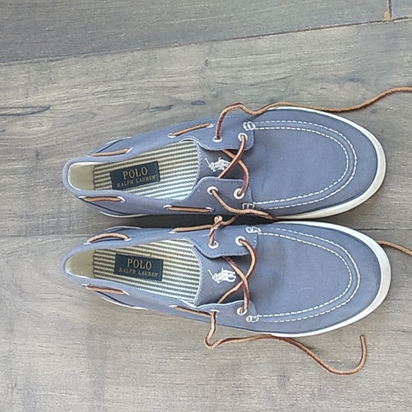 Ralph Lauren Polo Shoes | Ralph Lauren Polo Sander Logo Gray Topsider Sneakers Mens 10 | Color: Gray | Size: 10 | Dawnb629's Closet